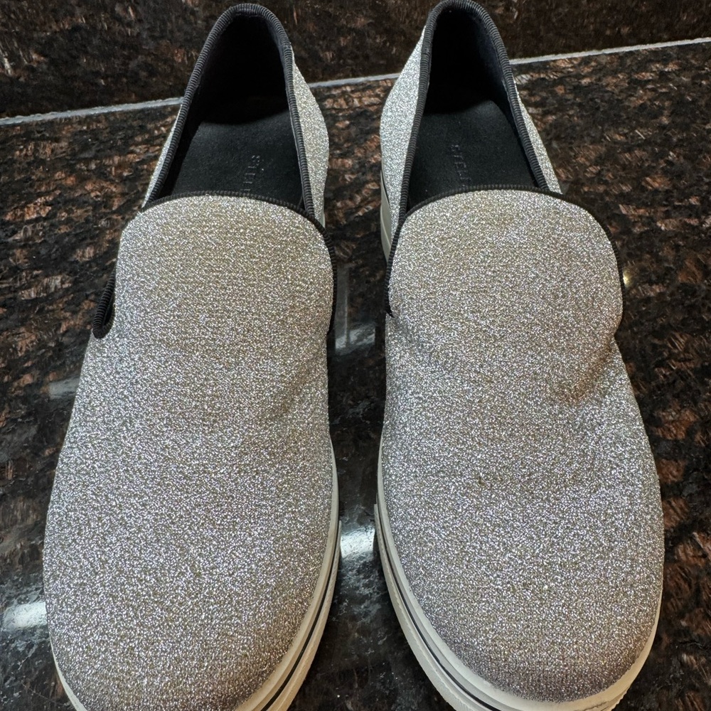 Stella McCartney Silver Glitter Wedges